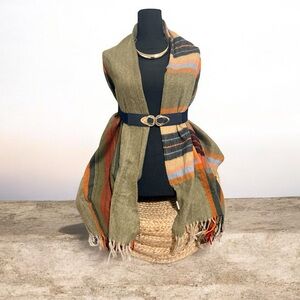 DONATED: Olive Plaid Oversized Blanket Scarf | Neutral Fall Wrap